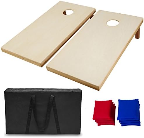 AceLife Solid Wood Premium Cornhole Set with 8 Bean Bags and Carrying Case