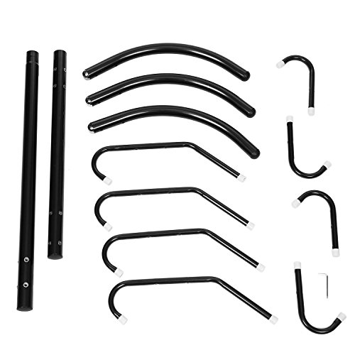 Fashine Metal Entryway Coat Rack Hat Hanger Holder Display Stand Hall Tree with 12 Hooks, Tripod Base for Umbrella Purse Handbag Jacket Scarf (US Stock) (Black) - Thumbnail 7