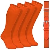 Gnodio 2 Pairs Baseball Socks and Belt Cotton Adjustable Youth Baseball Softball Socks Belt for Boys Girls