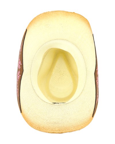NYFASHION101 2-Toned Cowboy/Cowgirl Paper Woven Hat w/ Elegant Design Band, S/M