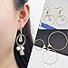 Fciqven 40Pcs Round Beading Hoop Earring Finding Jewelry Finding for Earring Jewelry Making(Gold&Silver)