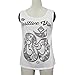 kaifongfu Women Tank Tops Vest, Summer Cool Loose Sleeveless Casual Tank T-Shirt (M, White)