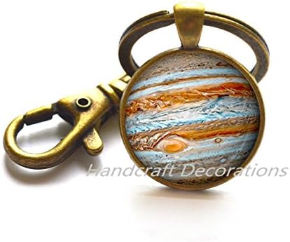 Jupiter Glass Key Ring. Planet Keychain. Space, universe jewelry, birthday gift,Solar system jewelry, Space jewelry, Planet jupiter jewelry, Scientist gift.F097