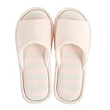 C.A.Z Unisex Indoor/Travel Cotton Flax Open Toe SPA Slippers Anti Slip Sandals Slides Shoes Flat House Slippers