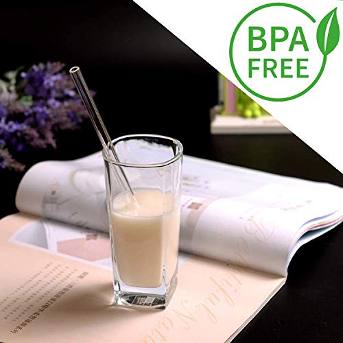 HFTJ Glas Strohhalme Wiederverwendbar, Trinkhalme Glas Bunt für Cocktails, Smoothie,Milchshake und Säfte, Umweltschonend… – Bild 5