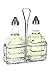 CucinaPrime Oil and Vinegar Cruet Bottles 6 Ounce Bottles with Rack