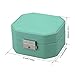 LANGRIA Lockable Jewelry Box, Small Travel Jewelry case/Organizer with Mirror, Octagonal Shape, Compact Size, Makeup and Accessories Storage Organizer (Pale Green)