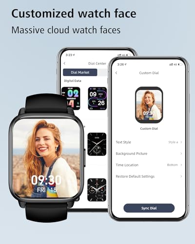 RUIMEN Smartwatch with Calls, Smart Watch Receive Call and Voice Assistant, Smartwatch Woman Man with Pedometer Blood Oxygen Waterproof IP68 100+ Sports Modes Activity Bracelet