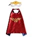 Girls Superhero Cape and mask Costume Wonder Woman for Kids Age 2-10 Perfect for Dress up Halloween (Wonder Woman)
