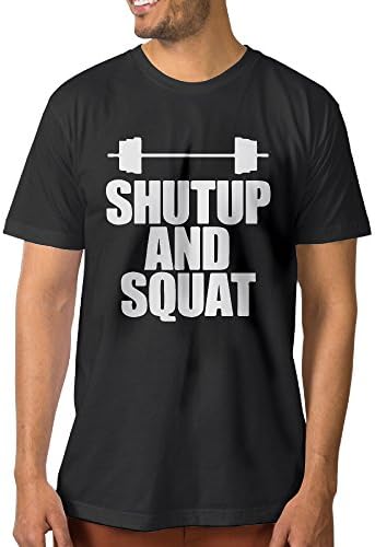 Customized Shutup And Squat 100% Organic Cotton O-Neck T Shirts For Man Black XL
