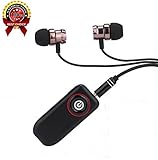 Bluetooth Receiver, Walless Wireless Earpiece with Mic Handsfree for iPhone and Android Cellphones (black&D)