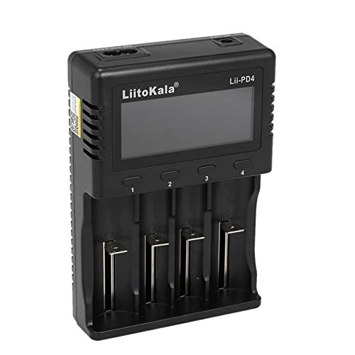 docooler LiitoKala LII-PD4 Caricabatterie Intelligente Caricabatterie Intelligente con 4 Slot per batterie Display LCD…