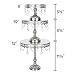 Sophia Cake Stand Set of 3, Round Metal Plate Dessert Cupcake Pedestal Wedding Party Display with Glass Crystals (Silver)