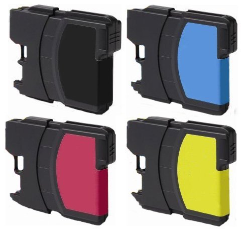 4 Pack (1 Black + 1 each color) Non-OEM Ink Cartridge for LC61 Brother (15.5mL Each Cartridge) DCP 165C MFC 250C 255CW 290C 295CN 385CW 490CW 585CW 790CW 5490CW 5890CW 6490CW