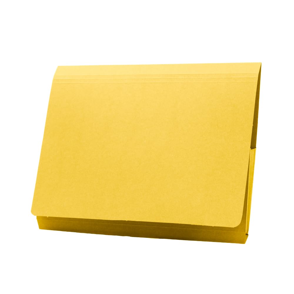 Exacompta - Ref PW3-YLWZ - Guildhall - Pocket Wallet, 14x10" / 35 x 24.2cm, 315gsm Premium Quality Heavyweight Manilla, Suitable for A4 & Foolscap Documents - Yellow, Pack of 50