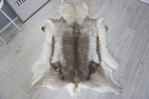 MILABERT Genuine Super Soft - Extra Large Scandinavian Reindeer Skin - Rug | Hide | Pelt - RE 396