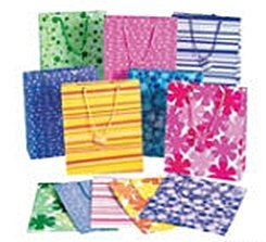 UPC 780984931353, 12 Medium Gift Bags - Assorted (Choose Your Style) (12 pc BRIGHT PRINT mix- assorted medium 9 inch)