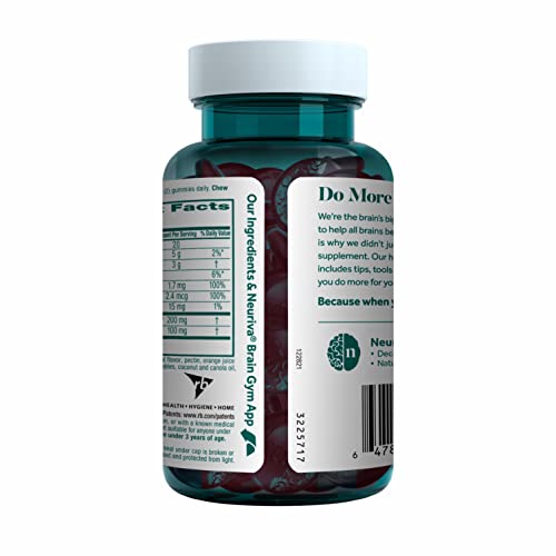 NEURIVA PLUS BRAIN SUPPLEMENT FOR MEMORY,FOCUS & CONCENTRATION+COGNITIVE FUNCTION WITH VITAMINS B6 & B12 AND CLINICALLY TESTED NOOTROPICS PHOSPHATIDYLSERINE AND NEUROFACTOR,50CT STRAWBERRY GUMMIES