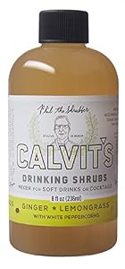 Image of Calvit's Shrubs - GINGER/LEMONGRASS with White Pepper - Handmade mixer for soft drinks & cocktails (8 oz.)