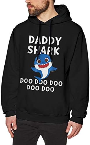 Lorenzon Men's Daddy Shark Sweater Black Men's Hoodie Sweatshirt