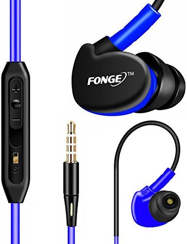 SANKER In-Ear 3.5mm Plug Earbuds with Mic (Blue)