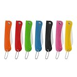 Tyjie Fruit Knifes Set Mini Folding Ceramic Handle Survival Knife Kitchen Tool Letter Opener Stationery Cutter Kit Random Color (7 Pack)