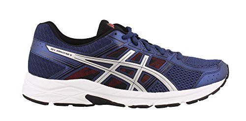 ASICS Mens Contend 4 Running Sneaker, Deep Ocean/Silver, Size 14