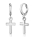 Gem Stone King Gorgeous Small Cross Dangle Earrings with Lever Back Closure