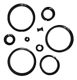PAIR 8g-40mm Black Thin Earskin Silicone Tunnels Plugs Gauges Double Flare