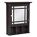 Teamson Home Neal Wooden Over The Toilet Bathroom Removable Wall Medicine Cabinet with 1 Adjustable Shelf 5 Storage Spaces 1 Mirrored Glass Door and 1 Clear Knob, Espresso