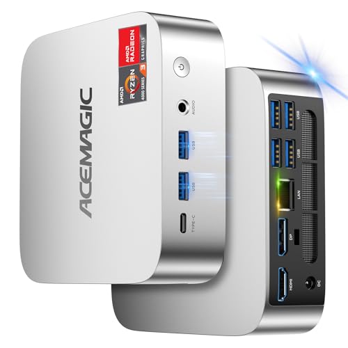 ACEMAGICIAN Kron K1 Smallest Mini PC Windows 11 Pro,AMD Ryzen R2544 (Beats 10110U/3500U,up to 3.7 GHz), 8GB RAM/256GB SSD, Mini Office Desktop PC, Support 4K@60Hz Display/5G WiFi/BT/USB 3.2