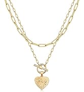 MJartoria Birth Flower Necklaces Choker for Women Gold Layered 24K Gold Plated Dainty Paperclip C...