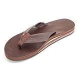 Rainbow Sandals Men's 2 Tone Leather Double Stack Classic Mocha Size X-Large