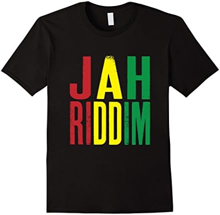 Mens Jah Riddim Rasta T Shirt Gift for Rastafarian Reggae Fan XL Black