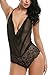 Avidlove Women Sexy Lingerie Teddy One Piece Lace Halter Babydoll Bodysuit Black XXL