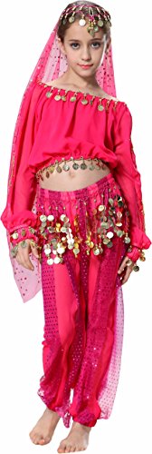 Fairycece Kids Belly Dance Harem Pants 3T 4T 4 Hot Pink