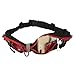 Running Belt for Hands-Free Workout 2 Expandable Pocket Sweat-proof Reflective Waist Pack Fit Phones Up to 6 Inches Belt Bag for Outdoor Sport Running Cycling Hiking Fitness (Red black)