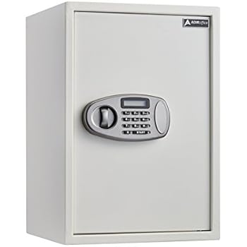 AdirOffice Security Safe with Digital Lock - White - 2.32 Cubic Feet