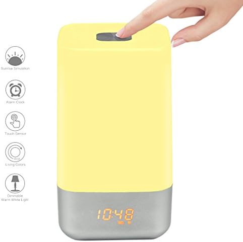 Pure light ，Smart lights，Wake Up Light, Sunrise Simulation Alarm Clock Night Light，Bedside Lamp Vibrant Atmosphere RGB Lamp USB Cable,Touch Sensor Multicolor Night Light