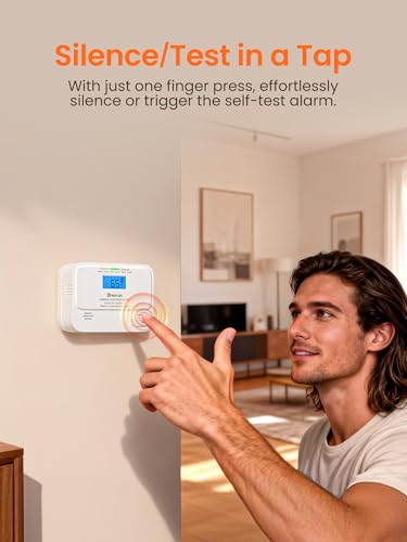 Heiman Carbon Monoxide Detector, 10-Year Battery Carbon Monoxide Alarms for Home, CO Alarm with Digital LCD Display, Audible & Visual, Pre-Alarm - BSI rated, EN 50291 Standard - 2 Pack