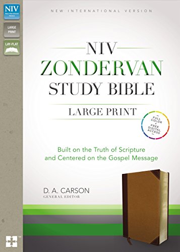 NIV Zondervan Study Bible, Large Print, Imitation Leather, Brown/Tan, Indexed: Built on the Truth of Scripture and Centered on the Gospel Message