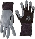 SHOWA Atlas 370B Nitrile Palm Coating Glove, Black, X-Large (Pack of 12 Pairs)