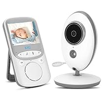 Vigilabebés con Cámara Inalámbrico Monitor para Bebés con LCD 2.4" y Cámara Visión Nocturna, Función de Vigilancia de la Temperatura Modo VOX Alcance de 260 metros