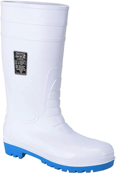 Portwest FW95 Mens Steel Toe Cap Safety Wellington Boots White 43