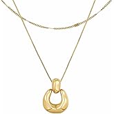 IHOKIT Gold Layered Necklace for Women,Statement Gold Necklace 18K Gold Plated Dainty Choker,Trendy Jewelry for Women
