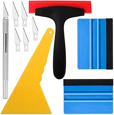 Amazon Co Jp Kiligen カーボンシート カーフィルム カッティングシート シール施工 スクレーパー ステッカー 貼付補助ツール 万能 5点セット 車 バイク