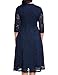 GRAPENT Women's Lace Plus Size Mother of The Bride Skater Dress Bridal Wedding Party Navy 16W
