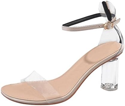 DENER Women Ladies Girls Summer High Heels Sandals,Transparent Wedge Gladiator Wide Width Comfort Open Toe Casual Shoes