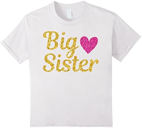 Kids Big Sister Shirt: Promoted Brand New Older Sister Gift 8 White