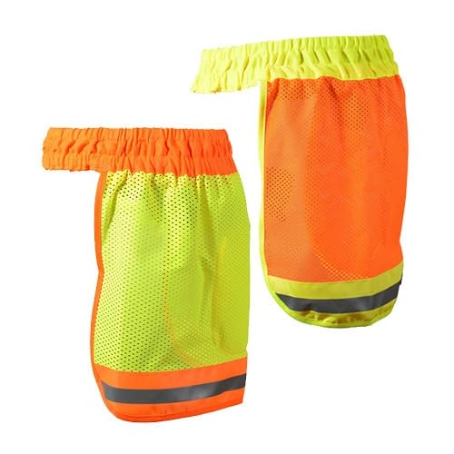 2PCS Hard Hat Neck Shade Sun Shield Hi-Vis Reflective Mesh Hardhat Sun Visor Protector Breathable Cooling Safety Helmet Neck Cover Drap Sunshade Flap for Construction Work Outdoor